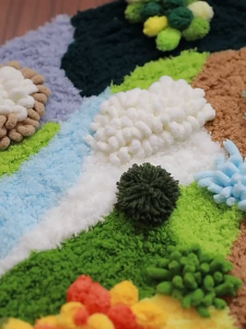 Handmade DIY Moss Coaster Material Set Customizable Moss Rug DIY Eco Friendly Coaste Latch Hooking Craft 3D Coaster Set with Moss Design Crochet Kit for Adults