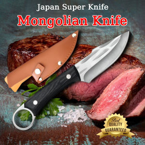 Japanese Meat Knife Mongolian Knife Heavy Duty Japan Made Kitchen Knifes Stainless Set Solid Wood Handle Knife Cooking Knives Chopper Stainless Steel Titanium Original Kitchen Accessories Wares And Utensils Mongolian Sharp Knife Knife Set Kitchen