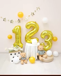 16 inches Number balloons gold/sliver 16inches