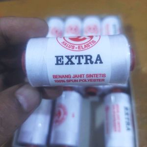 paling MURAH Benang Jahit EXTRA warna putih 500 yard ( SATUAN )(1PCS)(1BIJI)