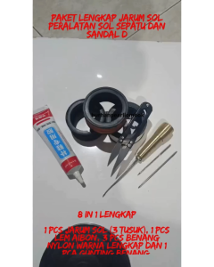 Paket Benang Nilon Sol Sepatu + Jarum Sol Sepatu Original + Gunting Benang + Lem Aibon D1