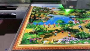 Gạch tranh 3D cảnh làng quê