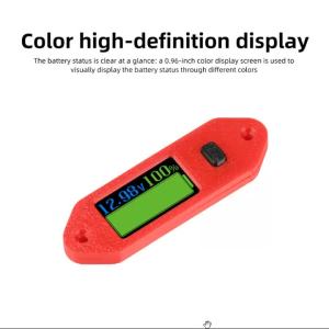 DC 4-55V Voltage Battery Indicator 0.96-Inch Color Display Programmable Voltmeter for Ternary Lithium/LiFePO/Acid Batteries