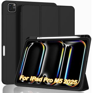New Smart Case for IPad Pro M5 M4 11 13 Inch 2025 12.9 A16 11th 10th Air 7 6 M3 M2 with S Pen Holder PU Leather Shockproof Cover