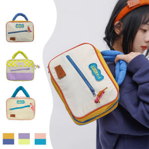 2025 New Handheld Large Capacity Makeup Bag Fashionable Travel Skin Care Product Storage Bag High Aesthetic Value Street Cool Style Ladies Bag