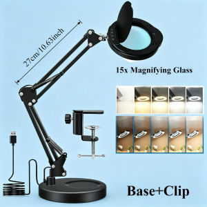 72LED 10X/15X New Illuminated Magnifier USB 3 Colors LED Magnifying Glass for Soldering Iron Repair/Table Lamp/Skincare Beauty