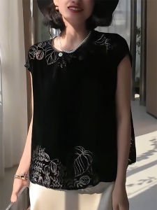 QINGNAER | Loose Fitting Slimming Big Size High End Summer Burnout Sleeveless T-shirt