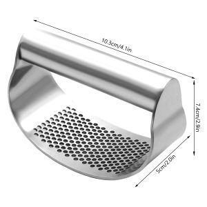 Garlic Press Garlic Press Slicer Stainless Steel 2in1 Garlic Mincer Double Function Garlic Crusher Handheld Garlic Squeezer Tool