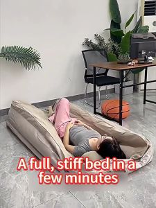 SOFTHOME Portable inflatable bed outdoor camping plush mattress with built-in electric pump Singlebed