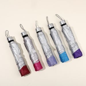 Umbrella Folding Ultraviolet Protection Parasol Portable Wind Resistant Small Pocket Rain Umbrella Glue Mini Sun Shade Outdoor