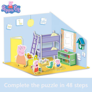 Peppa Pig Puzzle Three dimensional Childrens Intelligence Enlightenment George Toys 3-6 Year Old DIY Handmade Gift