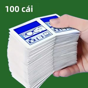 100 Khăn Lau Kính Vi Sợi Dùng Một Lần Đóng Gói Riêng Lẻ Dành Cho Bề Mặt Nhạy Cảm Điện Thoại Thông Minh Máy Tính Bảng Không Để Lại Cặn