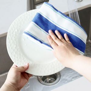 Cotton Dish Cloths Woven Striped Tea Towels Home Kitchen Fabric Napkins Kitchen Towels Dishwashing Cloths Restaurant Supplies