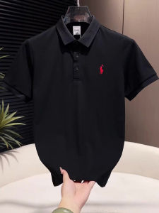 Áo Thun Polo Nam Tay Ngắn Thêu Họa Tiết Ngựa Chiến Nhỏ Thời Trang Mùa Hè Cotton Polyester Co Giãn Cổ Polo Thường