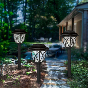 กลางแจ้งพลังงานแสงอาทิตย์ Pathway Light 2 ชิ้น Solar Yard Light Bright ไฟสนามหญ้าภูมิทัศน์แสงสวนพลังงานแสงอาทิตย์ Stake Light สําหรับตกแต่งสนามหญ้า