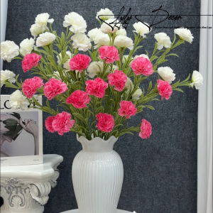 5-10 Cành Cẩm Chướng 5B 7CM (hoa phăng) bó hoa trang trí tiệc sự kiện Hoa Lụa LyLy Decor