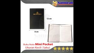 Buku Agenda Saku Kecil Kertas Bergaris - Cover Plastik Hitam 8 x 12 cm / Note Book Mini Pocket Diary Line Small / Buku Catatan Mini Poket Garis isi 70 Lembar