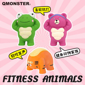 QMONSTER Latex Dog Toy Sound Making Chew Resistant Muscle Small Animal Teeth Grinding Stick for Pet Dogs Medium to Small Breeds