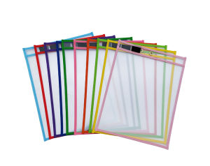 Colorful Waterproof PVC File Bag Transparent Dry Wipe Bag Kindergarten Practice Bag Learning Bag Business Storage Document Bag