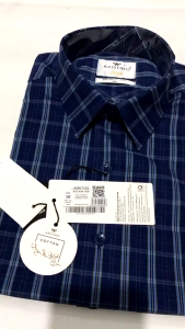 ( SIZE 38) Áo sơ mi kẻ sọc ngắn tay ARISTINO chất cotton mềm mát form suông tà bằng ASS071S2