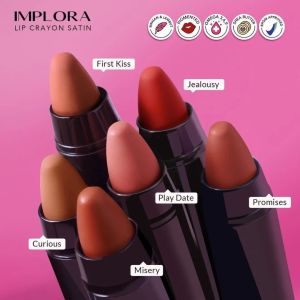 IMPLORA Lip Crayon Satin Lipstik Lipcrayon Matte BPOM