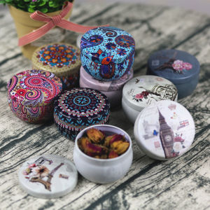 Small Tin Candy Gift Box Portable Tea Iron Box Aromatherapy Jar Candle Scented Tea Tin