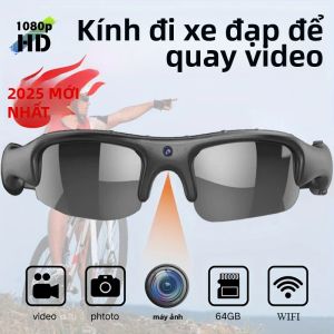 HD 1080P WiFi Kính Camera Ống Kính Phân Cực Ngoài Trời Xe Đạp Xe Máy Thể Thao Cam Bảo Vệ An Ninh Kính Mát Máy Quay Video