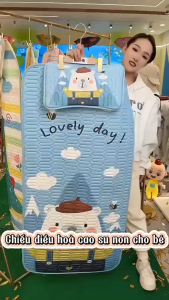 Bộ Chiếu và Gối Điều Hòa Cao Su Non Cho Bé Đi Mẫu Giáo Thiết Kế 3 Lớp Cao Su Non Đàn Hồi Thoáng Khí Mềm Mại Mát Lưng với Nhiều Họa Tiết Dễ Thương