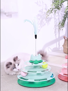 รางบอลแมว4ชั้น ของเล่น รางบอล4ชั้น ของเล่นน้องแมว