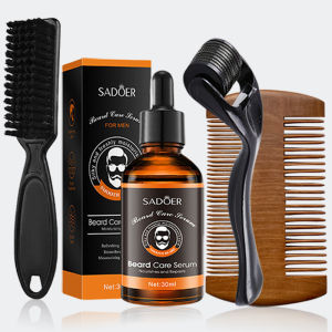 SADOER | Fathers Day Gift Mens Beard Care 4-Piece Set Beard Oil Deep Nourishing Moisturizing Smoothing Detangling Beard Care