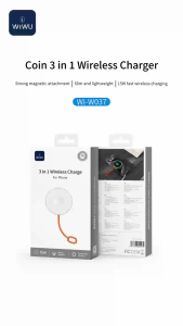 Đế Sạc Không Dây WIWU Wi-W037  Magnetic 3in1 Sạc Nhanh 15W Cho Đồng Hồ Watch Smartphone Tai Nghe Airpods