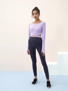 alo yoga Seluar Yoga Lancar Dua Belah untuk Wanita   Poket Tinggi Pinggang Kawalan Perut Mengangkat Pungg Bingkap Kecergasan Sukan