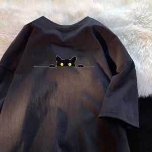 Sportneer | Fun Black Cat Cotton T-shirt for Boys
