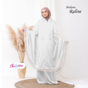 Mukena Raline 2 in 1 Dewasa Satin Premium Jumbo Standar Motif Simpel Polos
