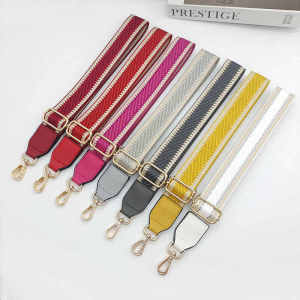 Adjustable Wide Strap Shoulder Bag Accessory for Women with Colorful Stripes Leather Single Shoulder Crossbody Bag Strap