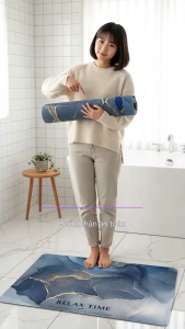 Thảm Lau Chân Nhà Tắm Thấm Nước Chống Trượt Silicon Thảm Chùi Chân Chống Trượt Cute D1986