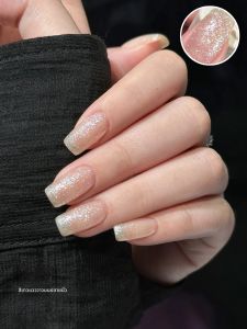 1-30pcs ZH ร้อนขายน้ําแข็งลูกปัดแก้วใส CAT EYE เล็บเจลใหม่สีขาว Elf คริสตัล CAT EYE เล็บเล็บอุปกรณ์