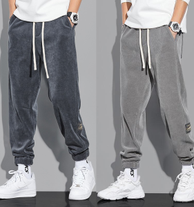 Big Sale Leak-Picking Export Original Order Leftover Stock Chenille Pants Fashion Brand Mens Clothing Casual Sports Pants Loose Corduroy Sweatpants