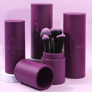 Travel PU Leather Makeup Brush Tools Holder Cosmetic Pens Storage Cup Case Box Portable Makeup Tool Organizer