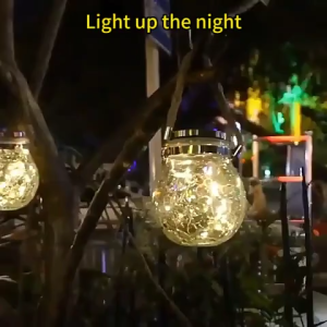 Cracked Glass LED Solar Hanging Light / Solar Hanging Light for Garden – Waterproof & Energy Saving