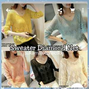 BAJU RAJUT CEWE/SWEATER DIAMOND NET