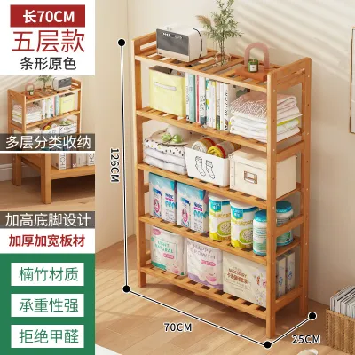 Kệ Sách Tre Đa Tầng Dễ Lắp Ráp Phù Hợp Tường Hẹp