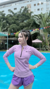 Set đồ bơi nữ tay dài mùa hè chống nắng G7 cao cấp Swimbros đi biển ôm dáng đẹp