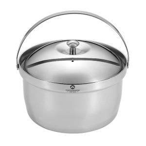 Campingmoon | Large Capacity Single-handed Stainless Steel Cooking Pot for Camping and Home Use