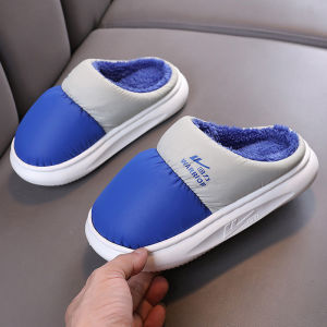 Warrior Couple Cotton Slippers Waterproof Autumn and Winter Plaid Home Shoes Non Slip Soft Bottom Mens and Womens Floor Slippers