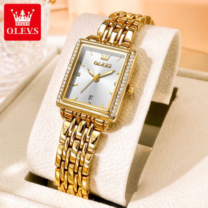 New OLEVS Watch Women Quartz Scale Fashion Korean Style Elegance Simple Steel Band Luxury Square Case  Watches 1 year warranty