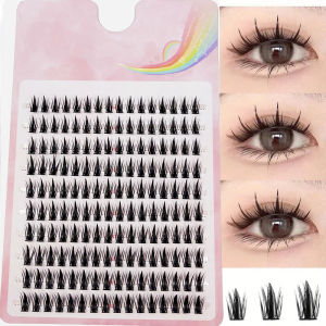 D-Curl Fluffy Cluster Lashes Natural Look Synthetic Mink Eyelashes for CosplayReusable 0.05mm Thickness Length 11mm