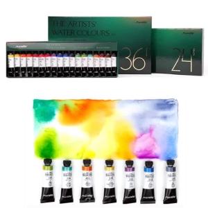 18/24/36 Color Safety Environmental Master Grade 5ml Tubular Watercolor Pigment Set Artist Portable Watercolor Painting Creation