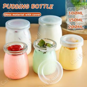 Pudding Bottle 100ml 150ml 200ml Glass Yogurt Cup Baking Mold With Lid