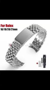 Dây Đeo Đồng Hồ Rolex Datejust Bằng Thép Không Gỉ Nguyên Khối Đầu Cong 18mm-21mm Dành Cho Cả Nam Và Nữ Kiểu Dây Đeo Thể Thao Với Khóa Gập Jubilee